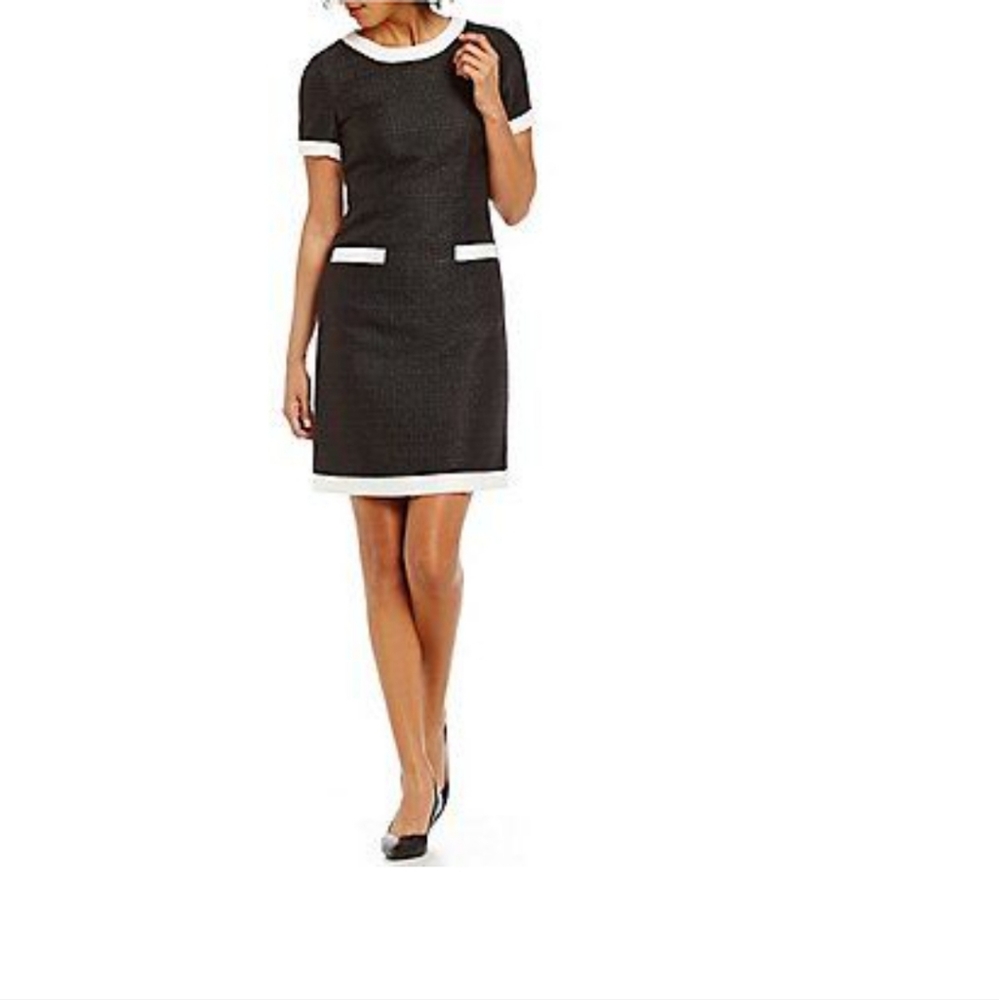 Karl Lagerfeld Paris Black and White Tweed Dress Size 8